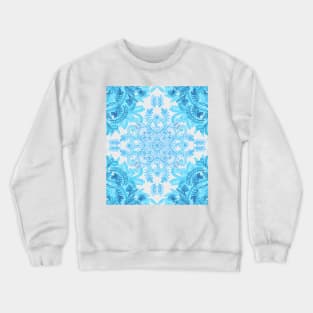 Symmetrical Pattern in Blue and Turquoise Crewneck Sweatshirt